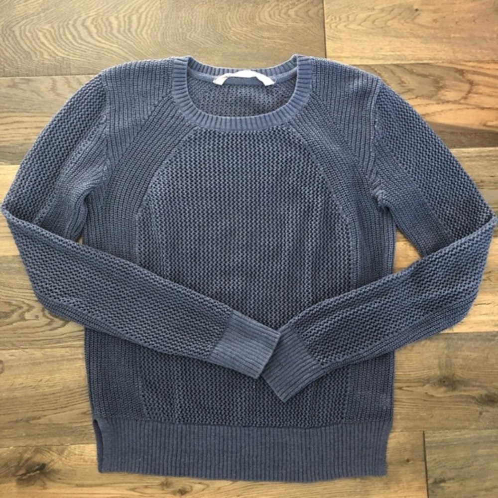 Blue athleta open knit sweater